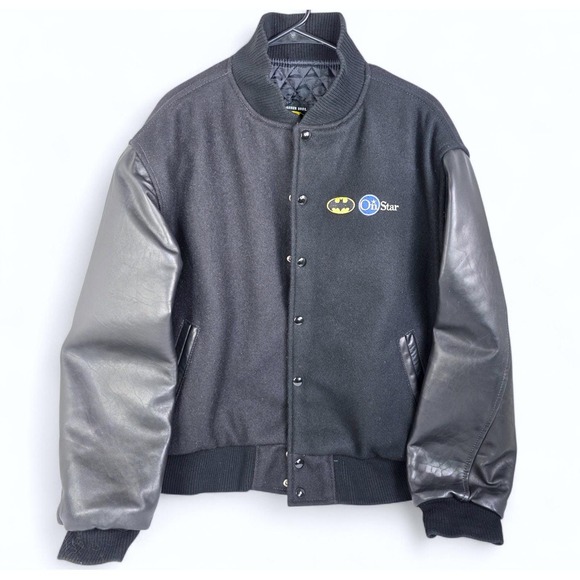 Warner Bros. Other - Vintage Warner Bros Batman OnStar Promo Varsity Jacket Mens Medium Black Wool